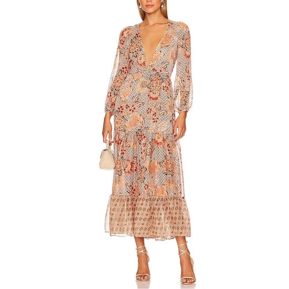 Misa Los Angeles Multicolor Long Sleeve Dress